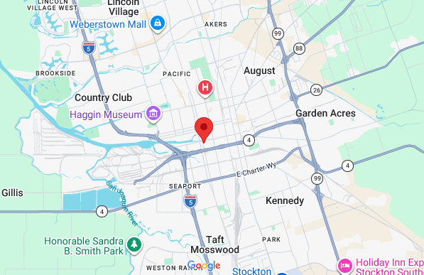 Map showing Stockton Courthouse location